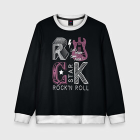 Детский свитшот 3D с принтом Rock star в Тюмени, 100% полиэстер | свободная посадка, прямой крой, мягкая тканевая резинка на рукавах и понизу свитшота | rock | rock star | rockn roll | star | гитара | рок | рокер | рокнролл | шум
