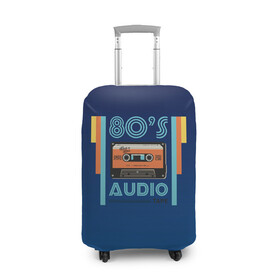 Чехол для чемодана 3D с принтом 80s audio tape в Тюмени, 86% полиэфир, 14% спандекс | двустороннее нанесение принта, прорези для ручек и колес | 80 | 80 е | 80s | диджей | кассета | классика | меломан | музыка | регги | ретро | электронная музыка