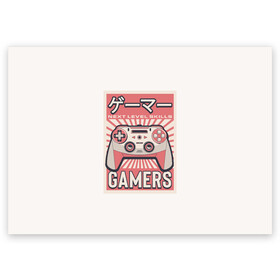 Поздравительная открытка с принтом Геймпад геймера Japan gamer в Тюмени, 100% бумага | плотность бумаги 280 г/м2, матовая, на обратной стороне линовка и место для марки
 | game | gamer | japan | джойстик | игрок | управление