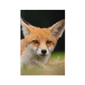 Обложка для паспорта матовая кожа с принтом Мордочка лисицы в Тюмени, натуральная матовая кожа | размер 19,3 х 13,7 см; прозрачные пластиковые крепления | Тематика изображения на принте: fox | foxy | животное | звери | лиса | лисенок | лисичка | милая | рыжая | фокс