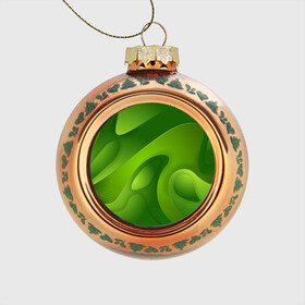 Стеклянный ёлочный шар с принтом 3d Green abstract в Тюмени, Стекло | Диаметр: 80 мм | Тематика изображения на принте: luxury | versace | vip | абстракция | версаче | вип | паттерн | роскошь | текстуры