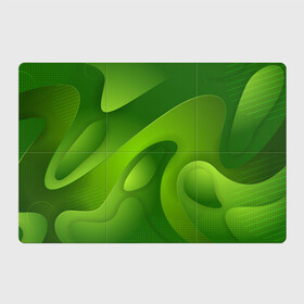 Магнитный плакат 3Х2 с принтом 3d Green abstract в Тюмени, Полимерный материал с магнитным слоем | 6 деталей размером 9*9 см | luxury | versace | vip | абстракция | версаче | вип | паттерн | роскошь | текстуры