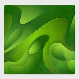 Магнитный плакат 3Х3 с принтом 3d Green abstract в Тюмени, Полимерный материал с магнитным слоем | 9 деталей размером 9*9 см | Тематика изображения на принте: luxury | versace | vip | абстракция | версаче | вип | паттерн | роскошь | текстуры