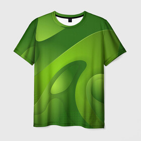 Мужская футболка 3D с принтом 3d Green abstract в Тюмени, 100% полиэфир | прямой крой, круглый вырез горловины, длина до линии бедер | luxury | versace | vip | абстракция | версаче | вип | паттерн | роскошь | текстуры