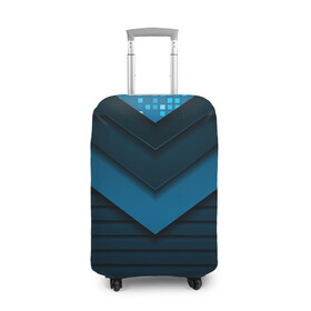 Чехол для чемодана 3D с принтом 3D luxury blue abstract в Тюмени, 86% полиэфир, 14% спандекс | двустороннее нанесение принта, прорези для ручек и колес | luxury | versace | vip | абстракция | версаче | вип | паттерн | роскошь | текстуры