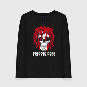 Женский лонгслив хлопок с принтом TRIPPIE REDD в Тюмени, 100% хлопок |  | 1400 | big | rap | red | redd | trippie | ред | редд | рэд | рэдд | триппи