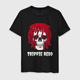 Мужская футболка хлопок с принтом TRIPPIE REDD в Тюмени, 100% хлопок | прямой крой, круглый вырез горловины, длина до линии бедер, слегка спущенное плечо. | 1400 | big | rap | red | redd | trippie | ред | редд | рэд | рэдд | триппи