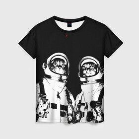 Женская футболка 3D с принтом Коты Космонавты в Тюмени, 100% полиэфир ( синтетическое хлопкоподобное полотно) | прямой крой, круглый вырез горловины, длина до линии бедер | Тематика изображения на принте: 12 | 1961 | astronaut | cat | gagarin | mars | nasa | space | spacex | sssr | yuri | апрель | астронавт | гагарин | день | земля | космонавт | космонавтика | космос | кот | коты | кошка | лазер | луна | марс | наса | планета | поехали | полё