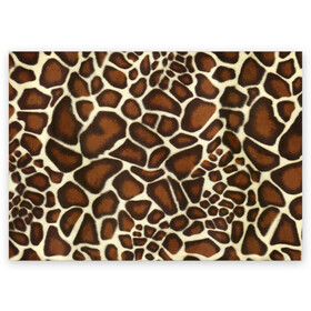 Поздравительная открытка с принтом Жираф в Тюмени, 100% бумага | плотность бумаги 280 г/м2, матовая, на обратной стороне линовка и место для марки
 | Тематика изображения на принте: giraffe | животное | жираф | пятна | текстура