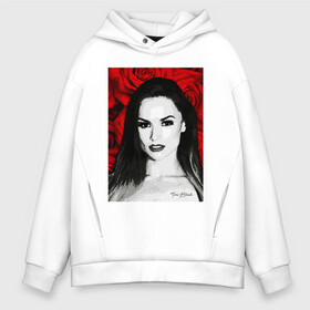 Мужское худи Oversize хлопок с принтом TORI BLACK / ТОРИ БЛЭК в Тюмени, френч-терри — 70% хлопок, 30% полиэстер. Мягкий теплый начес внутри —100% хлопок | боковые карманы, эластичные манжеты и нижняя кромка, капюшон на магнитной кнопке | tori black | тори блэк