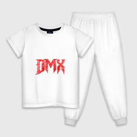 Детская пижама хлопок с принтом Рэпер DMX | логотип logo в Тюмени, 100% хлопок |  брюки и футболка прямого кроя, без карманов, на брюках мягкая резинка на поясе и по низу штанин
 | dmx | hip | hip hop | hop | music | rap | бультерьер | бурбуль | дмикс | дог | питбули | питбуль | реп | ротвейлер | рэп | собаки | хип хоп | черно белая фотография