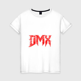 Женская футболка хлопок с принтом Рэпер DMX | логотип logo в Тюмени, 100% хлопок | прямой крой, круглый вырез горловины, длина до линии бедер, слегка спущенное плечо | dmx | hip | hip hop | hop | music | rap | бультерьер | бурбуль | дмикс | дог | питбули | питбуль | реп | ротвейлер | рэп | собаки | хип хоп | черно белая фотография