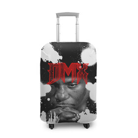 Чехол для чемодана 3D с принтом Рэпер DMX в Тюмени, 86% полиэфир, 14% спандекс | двустороннее нанесение принта, прорези для ручек и колес | dmx | hip | hip hop | hop | music | rap | бультерьер | бурбуль | дмикс | дог | питбули | питбуль | реп | ротвейлер | рэп | собаки | хип хоп | черно белая фотография