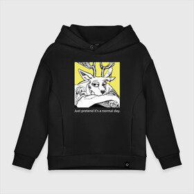 Детское худи Oversize хлопок с принтом Beastars Louis Луис в Тюмени, френч-терри — 70% хлопок, 30% полиэстер. Мягкий теплый начес внутри —100% хлопок | боковые карманы, эластичные манжеты и нижняя кромка, капюшон на магнитной кнопке | anime | beastars | furry | louis | manga | аниме | аниме герои | выдающиеся | выдающиеся звери | герои | животные | звери | луис | манга | мультики | олень | фурри