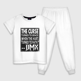 Детская пижама хлопок с принтом DMX - The Curse в Тюмени, 100% хлопок |  брюки и футболка прямого кроя, без карманов, на брюках мягкая резинка на поясе и по низу штанин
 | dmx | dog | earl simmons | hip hop | music | new york | rap | rapper | rip | ruff ryders | диэмикс | музыка | нью йорк | пёс | рэп | рэпер | хипхоп | эрл симмонс