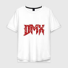 Мужская футболка хлопок Oversize с принтом DMX - Red & White в Тюмени, 100% хлопок | свободный крой, круглый ворот, “спинка” длиннее передней части | Тематика изображения на принте: dmx | dog | earl simmons | hip hop | music | new york | rap | rapper | rip | ruff ryders | диэмикс | музыка | нью йорк | пёс | рэп | рэпер | хипхоп | эрл симмонс