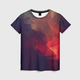 Женская футболка 3D с принтом Лавовый вектор в Тюмени, 100% полиэфир ( синтетическое хлопкоподобное полотно) | прямой крой, круглый вырез горловины, длина до линии бедер | арт | вектор | векторный рисунок | геометрические фигуры | геометрия | дым | лава | магма | рисунок