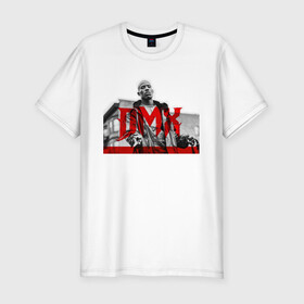 Мужская футболка хлопок Slim с принтом DMX (rap artist) в Тюмени, 92% хлопок, 8% лайкра | приталенный силуэт, круглый вырез ворота, длина до линии бедра, короткий рукав | american | artist | dmx | dog | earl simmons | gangsta | hip hop | legend | rap | музыка | рэп | хип хоп