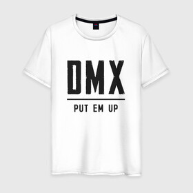 Мужская футболка хлопок с принтом DMX (rap hip hop) в Тюмени, 100% хлопок | прямой крой, круглый вырез горловины, длина до линии бедер, слегка спущенное плечо. | american | artist | dmx | dog | earl simmons | gangsta | hip hop | legend | rap | музыка | рэп | хип хоп