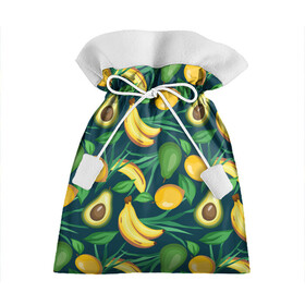 Подарочный 3D мешок с принтом Фрукты в Тюмени, 100% полиэстер | Размер: 29*39 см | avokado | авокадо | бананы | лимоны | фрукты
