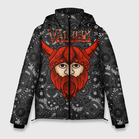 Мужская зимняя куртка 3D с принтом Valheim красный викинг в Тюмени, верх — 100% полиэстер; подкладка — 100% полиэстер; утеплитель — 100% полиэстер | длина ниже бедра, свободный силуэт Оверсайз. Есть воротник-стойка, отстегивающийся капюшон и ветрозащитная планка. 

Боковые карманы с листочкой на кнопках и внутренний карман на молнии. | Тематика изображения на принте: fantasy | mmo | valheim | valve | валхейм | вальхейм | викинги | выживалка | игра | королевская битва | ммо | ролевая игра | фэнтази