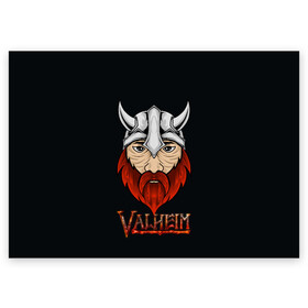 Поздравительная открытка с принтом Valheim викинг в Тюмени, 100% бумага | плотность бумаги 280 г/м2, матовая, на обратной стороне линовка и место для марки
 | fantasy | mmo | valheim | valve | валхейм | вальхейм | викинги | выживалка | игра | королевская битва | ммо | ролевая игра | фэнтази
