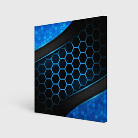 Холст квадратный с принтом 3D luxury blue 3Д СОТЫ и плиты в Тюмени, 100% ПВХ |  | luxury | versace | vip | абстракция | версаче | вип | паттерн | роскошь | текстуры