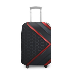 Чехол для чемодана 3D с принтом luxury Black 3D СОТЫ в Тюмени, 86% полиэфир, 14% спандекс | двустороннее нанесение принта, прорези для ручек и колес | luxury | versace | vip | абстракция | версаче | вип | паттерн | роскошь | текстуры