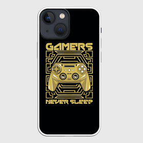 Чехол для iPhone 13 mini с принтом GAMERS NEVER SLEEP в Тюмени,  |  | game | gamer | japan | джойстик | игрок | управление