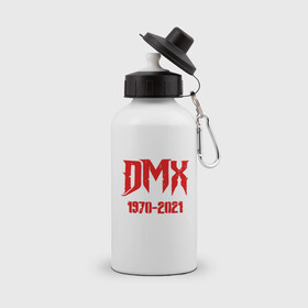 Бутылка спортивная с принтом DMX - Rest In Peace в Тюмени, металл | емкость — 500 мл, в комплекте две пластиковые крышки и карабин для крепления | dmx | dog | earl simmons | hip hop | music | new york | rap | rapper | rip | ruff ryders | диэмикс | музыка | нью йорк | пёс | рэп | рэпер | хипхоп | эрл симмонс