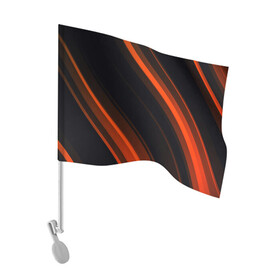 Флаг для автомобиля с принтом ORANGE Black в Тюмени, 100% полиэстер | Размер: 30*21 см | lines | линии | оранжевое | полосы | черное