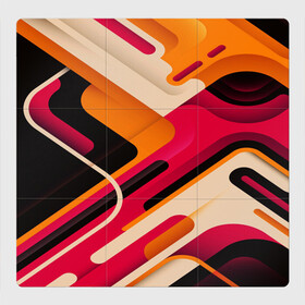 Магнитный плакат 3Х3 с принтом Traffic в Тюмени, Полимерный материал с магнитным слоем | 9 деталей размером 9*9 см | Тематика изображения на принте: abstract | pink | purple | vector | линии | оранжевый | розовый