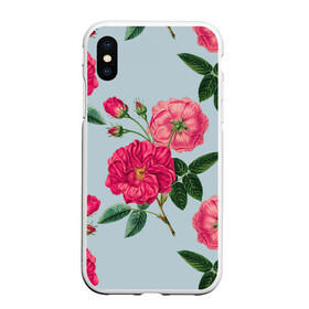 Чехол для iPhone XS Max матовый с принтом Чайная роза в Тюмени, Силикон | Область печати: задняя сторона чехла, без боковых панелей | арт | пион | пионы | поле | поле цветов | рисунок | роза | розовая роза | розовые розы | розовые цветы | розовый цветок | розы | цветок | цветы | чайная роза
