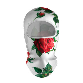 Балаклава 3D с принтом Розы в Тюмени, 100% полиэстер, ткань с особыми свойствами — Activecool | плотность 150–180 г/м2; хорошо тянется, но при этом сохраняет форму. Закрывает шею, вокруг отверстия для глаз кайма. Единый размер | арт | белая роза | белые розы | белые цветы | белый цветок | большие цветы | большой цветок | красная роза | красные розы | красные цветы | красный цветок | поле | поле цветов | рисунок | роза | розы