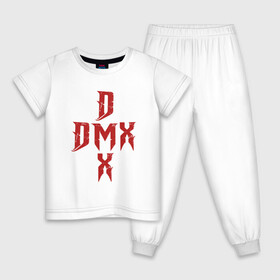 Детская пижама хлопок с принтом DMX Cross в Тюмени, 100% хлопок |  брюки и футболка прямого кроя, без карманов, на брюках мягкая резинка на поясе и по низу штанин
 | dmx | dog | earl simmons | hip hop | music | new york | rap | rapper | rip | ruff ryders | диэмикс | музыка | нью йорк | пёс | рэп | рэпер | хипхоп | эрл симмонс