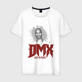 Мужская футболка хлопок с принтом DMX - Rest In Peace в Тюмени, 100% хлопок | прямой крой, круглый вырез горловины, длина до линии бедер, слегка спущенное плечо. | Тематика изображения на принте: dmx | dog | earl simmons | hip hop | music | new york | rap | rapper | rip | ruff ryders | диэмикс | музыка | нью йорк | пёс | рэп | рэпер | хипхоп | эрл симмонс