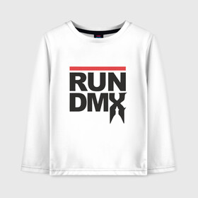 Детский лонгслив хлопок с принтом RUN DMX в Тюмени, 100% хлопок | круглый вырез горловины, полуприлегающий силуэт, длина до линии бедер | Тематика изображения на принте: dmx | dog | earl simmons | hip hop | music | new york | rap | rapper | rip | ruff ryders | диэмикс | музыка | нью йорк | пёс | рэп | рэпер | хипхоп | эрл симмонс