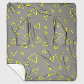 Плед с рукавами с принтом Желтый и серый | Yellow & gray в Тюмени, 100% полиэстер | Закругленные углы, все края обработаны. Ткань не мнется и не растягивается. Размер 170*145 | Тематика изображения на принте: gray | triangle | yellow | желтый | серый | треугольник
