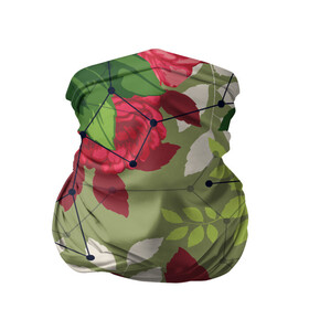 Бандана-труба 3D с принтом neuro flower в Тюмени, 100% полиэстер, ткань с особыми свойствами — Activecool | плотность 150‒180 г/м2; хорошо тянется, но сохраняет форму | green | листья | нейро сеть | паутина | природа | цветы