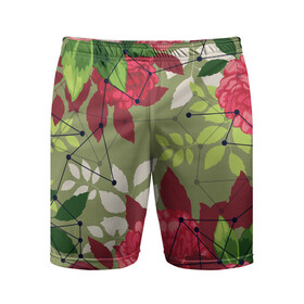 Мужские шорты спортивные с принтом neuro flower в Тюмени,  |  | Тематика изображения на принте: green | листья | нейро сеть | паутина | природа | цветы