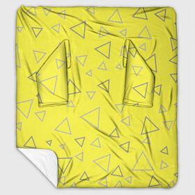 Плед с рукавами с принтом Желтый и серый | Yellow & gray в Тюмени, 100% полиэстер | Закругленные углы, все края обработаны. Ткань не мнется и не растягивается. Размер 170*145 | Тематика изображения на принте: gray | triangle | yellow | желтый | серый | треугольник