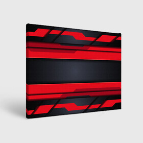 Холст прямоугольный с принтом Red and Black 3D abstract в Тюмени, 100% ПВХ |  | luxury | versace | vip | абстракция | версаче | вип | паттерн | роскошь | текстуры