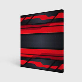 Холст квадратный с принтом Red and Black 3D abstract в Тюмени, 100% ПВХ |  | luxury | versace | vip | абстракция | версаче | вип | паттерн | роскошь | текстуры