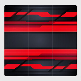 Магнитный плакат 3Х3 с принтом Red and Black 3D abstract в Тюмени, Полимерный материал с магнитным слоем | 9 деталей размером 9*9 см | Тематика изображения на принте: luxury | versace | vip | абстракция | версаче | вип | паттерн | роскошь | текстуры