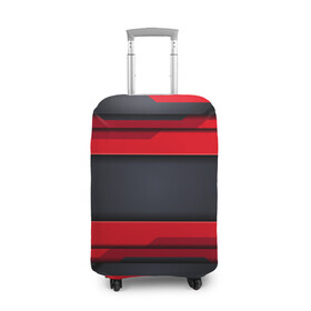 Чехол для чемодана 3D с принтом Red and Black 3D abstract в Тюмени, 86% полиэфир, 14% спандекс | двустороннее нанесение принта, прорези для ручек и колес | luxury | versace | vip | абстракция | версаче | вип | паттерн | роскошь | текстуры