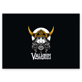 Поздравительная открытка с принтом Valheim Viking в Тюмени, 100% бумага | плотность бумаги 280 г/м2, матовая, на обратной стороне линовка и место для марки
 | fantasy | mmo | valheim | valve | валхейм | вальхейм | викинги | выживалка | игра | королевская битва | ммо | ролевая игра | фэнтази
