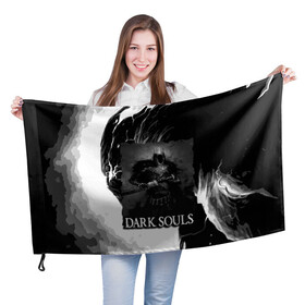 Флаг 3D с принтом DARKSOULS | ТЁМНЫЙ РЫЦАРЬ в Тюмени, 100% полиэстер | плотность ткани — 95 г/м2, размер — 67 х 109 см. Принт наносится с одной стороны | dark souls | darksouls | tegunvte | демоны | рыцарь | средневековье | темные души