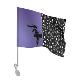 Флаг для автомобиля с принтом Косметичка в Тюмени, 100% полиэстер | Размер: 30*21 см | визажистам | девушка. тушь | ножницы | помада | тени