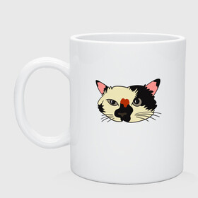 Кружка керамическая с принтом Милая мордочка сердитого кота в Тюмени, керамика | объем — 330 мл, диаметр — 80 мм. Принт наносится на бока кружки, можно сделать два разных изображения | art | cat | cat face | cats | cute | grumpy | home | kawaii | kitten | kitty | pussycat | арт | кавайи | котейка | котёнок | котик | котяра | кошечка | кошка | лицо | милота | моська | рисунок | смешные животные | сны | сон | устав