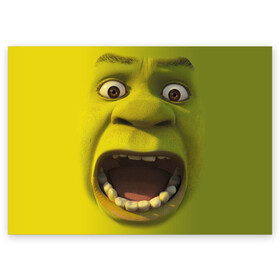 Поздравительная открытка с принтом Shrek Шрек в Тюмени, 100% бумага | плотность бумаги 280 г/м2, матовая, на обратной стороне линовка и место для марки
 | 20 | 4к | boots | cat | donkey | fiona | green | in | me | meme | memes | once | shrek | somebody | told | в | зеленый | кот | лет | мем | мемы | мульт | мультфильм | огр | огры | осел | сапогах | фиона | шрек